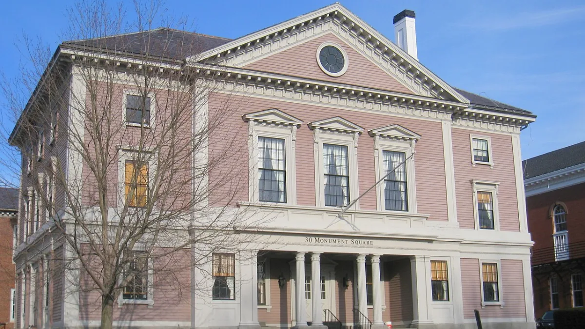 Historic Monument Square building in Concord, MA